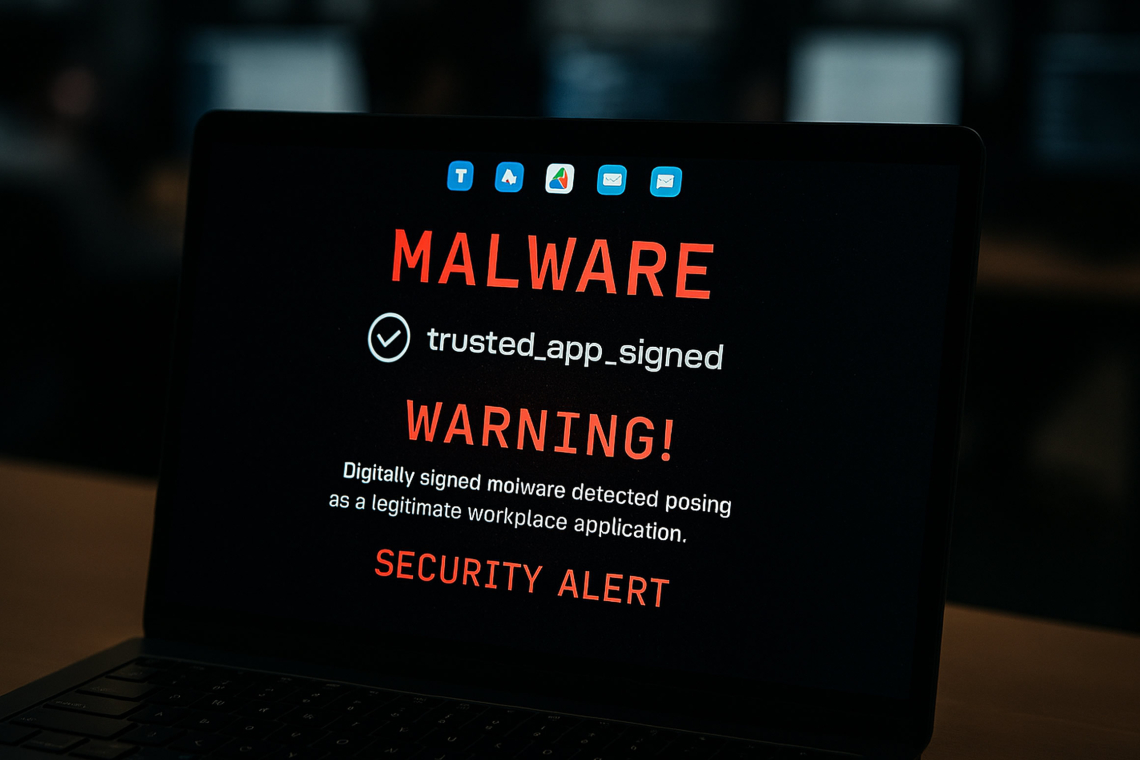 Enterprise Networks Hit by Signed Malware Posing as Trusted Workplace Applications in 2026