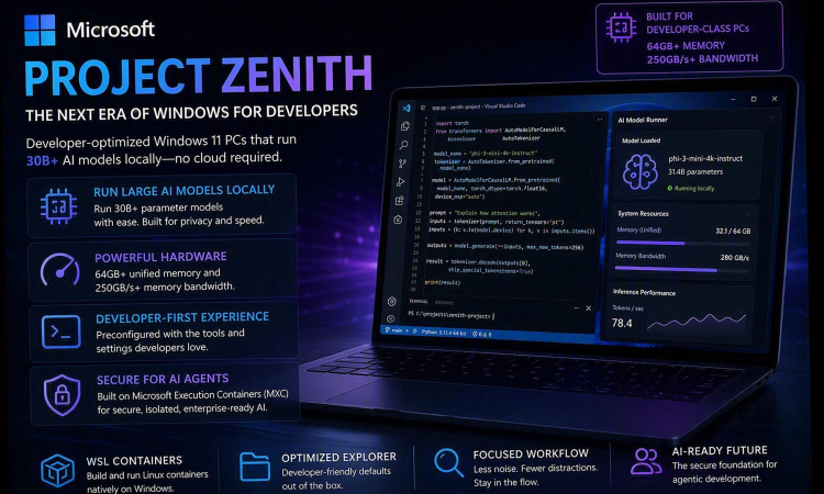 Microsoft Launches Project Zenith PCs Designed for Large-Scale AI Inference on Windows
